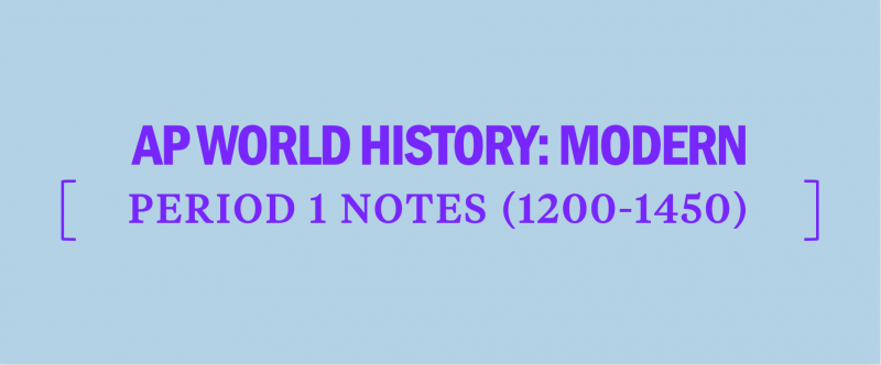 AP World History Modern Period 1 Notes 1200 1450 Kaplan Test Prep